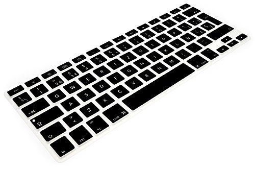 MyGadget Protector Teclado QWERTY [Español] para Apple MacBook Air 13" 2010 - 2017 / Pro Retina 13" & 15" 2012 - 2015 - Funda Silicona - Keyboard Skin Negro