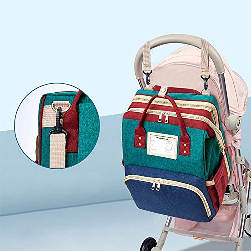 MYWILON Mochila cambiador maternidad 3 en 1 Gran capacidad – Bolsa de Pañales Multifunción impermeable – Bolso de viaje con cama para bebe (Multicolor)