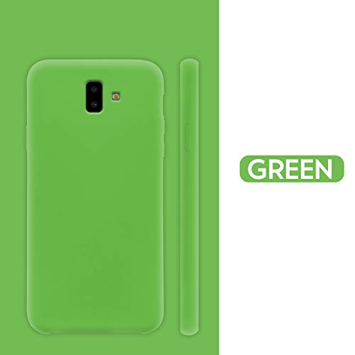 N NEWTOP Ori - Funda compatible con Samsung Galaxy J6 Plus (2018), carcasa de TPU de silicona semirrígida, colores microfibra, interior suave (verde)