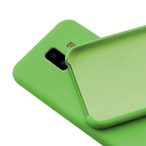 N NEWTOP Ori - Funda compatible con Samsung Galaxy J6 Plus (2018), carcasa de TPU de silicona semirrígida, colores microfibra, interior suave (verde)