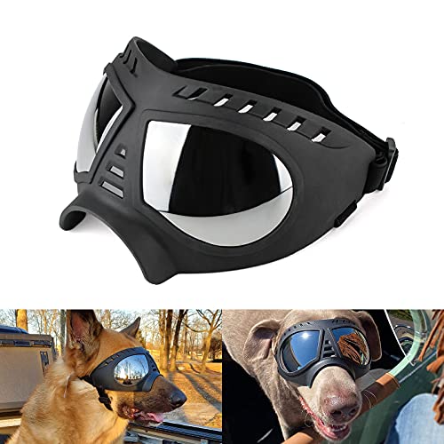 Namsan Gafas de Perro Gafas De Sol para Perros De Mascotas Protección UV Gafas Impermeables Ajustables a Prueba de Viento para Perros Medianos/Grandes-Negro