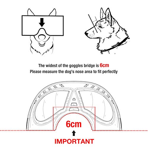 Namsan Gafas de Perro Gafas De Sol para Perros De Mascotas Protección UV Gafas Impermeables Ajustables a Prueba de Viento para Perros Medianos/Grandes-Negro