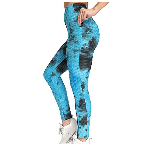 NAQUSHA Leggings con textura de burbujas para mujer, levantamiento de glúteos, pantalones de yoga con burbujas de bolsillo, para correr