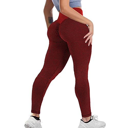 NAQUSHA Pantalones de yoga elásticos para mujer, talla grande, con textura de burbujas, levantamiento de glúteos, gimnasio, deportes, correr, ajustados, leggings de longitud completa