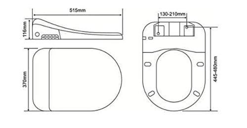 Nashi tapa inodoro bidet, asiento sanitario japonés inteligente, wc para baño con ducha eléctrica