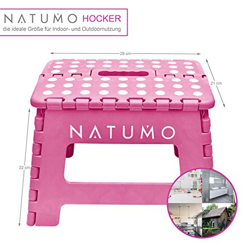 NATUMO Taburete Plegable Multiusos - taburete cocina, taburete niños, taburete plegable de viaje, Rosa