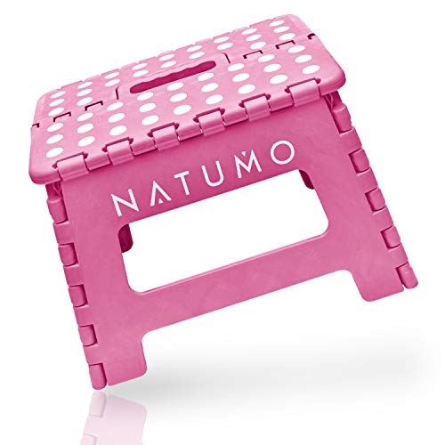 NATUMO Taburete Plegable Multiusos - taburete cocina, taburete niños, taburete plegable de viaje, Rosa