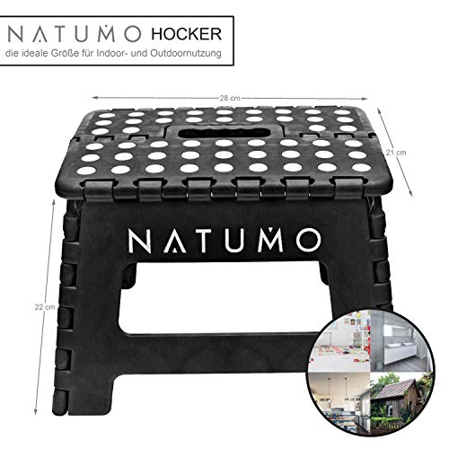 Natumo® - Taburete plegable para 150 kg, taburete de cocina, baño, silla plegable de jardín, pequeño reposapiés para niños, ayuda para ascenso, lavabo, para niños y adultos