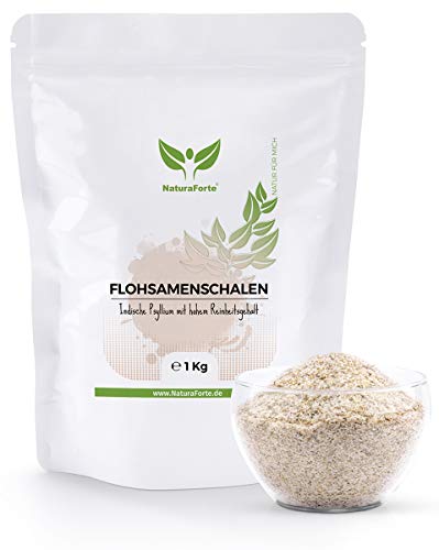 NaturaForte Cáscara de Psyllium Husk 1000g - Vegano - Rico en fibra y mucílago - psyllium sin gluten - psyllium en polvo - Superfood Low-Carb cascara de psyllium