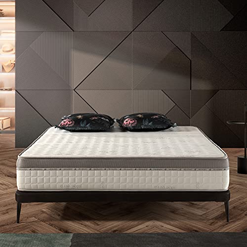 Naturalex | Extravisco | Colchón 135x190 Cm Viscoelástica Combinada con Núcleo de Látex de Alta Densidad | Top Gama Reversible | Alta Adaptación Ultra Transpirable | Comodidad y Soporte Adecuado