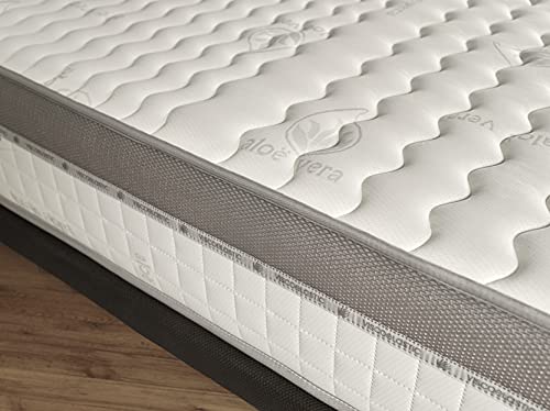 Naturalex | Extravisco | Colchón 135x190 Cm Viscoelástica Combinada con Núcleo de Látex de Alta Densidad | Top Gama Reversible | Alta Adaptación Ultra Transpirable | Comodidad y Soporte Adecuado