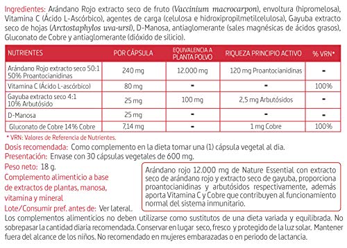 Nature Essential - Arandano Rojo 120 PAC. (Ext. Seco) 30 Capsulas Vegetales