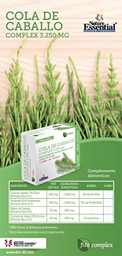 Nature Essential Complemento Alimenticio Cola de Caballo Complex 3.250 mg - 60 Cápsulas