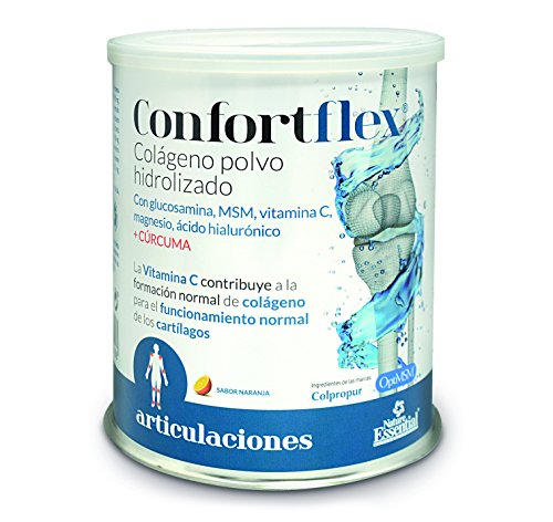 Nature Essential - Confortflex Polvo 390 g. Con Colágeno hidrolizado, glucosamina, MSM, vitamina C, magnesio, ácido hialurónico + CÚRCUMA