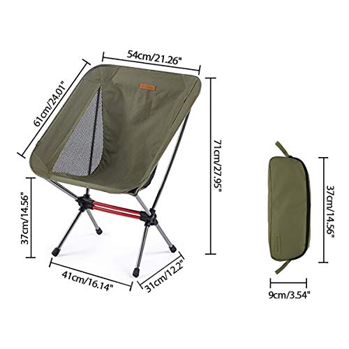 Naturehike Silla Plegable Camping Plegable Silla de Playa Plegable Silla al Aire Libre Portátil para Acampar, Hacer Picnic, IR de Excursión,Pescar (Verde)