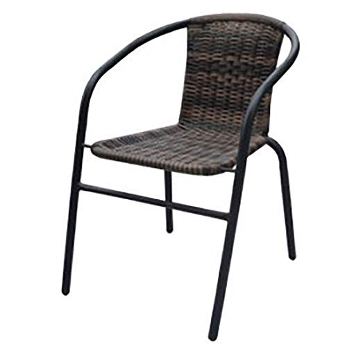 NATUUR Silla para Jardín, Terraza, Bar. Fabricada en Hierro y Ratán/Medidas : 53 x 58 x 75cm