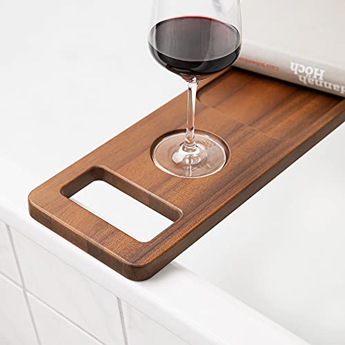 Navaris Bandeja de Madera para bañera - Mesa Auxiliar para la Tina con Espacio para café Vino Libro Tablet - Accesorio con Forma de Tabla para baño