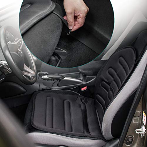 Navaris Cojín Calefactor Universal para Asiento de Coche - Funda calefactable para el Respaldo de 12V - con 2 Niveles de Calor - Conexión al mechero