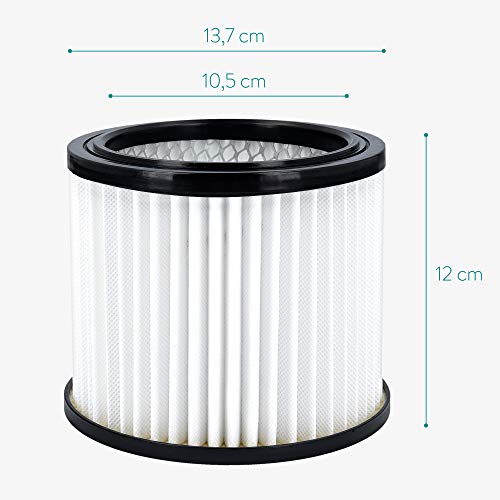 Navaris Filtro para aspirador de ceniza - Filtro de recambio HEPA universal para aspiradora de cenizas de Ø interno 10.4-11.2 CM - Recambio lavable