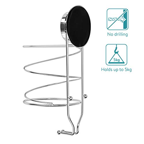 Navaris Soporte para Colgar secador - Colgador de Pared de Acero Inoxidable con Ventosa - para Espejo Cristal Ventana azulejo - Sin Agujeros