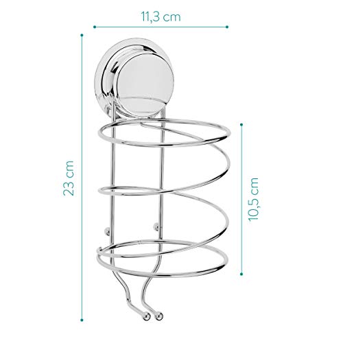 Navaris Soporte para Colgar secador - Colgador de Pared de Acero Inoxidable con Ventosa - para Espejo Cristal Ventana azulejo - Sin Agujeros