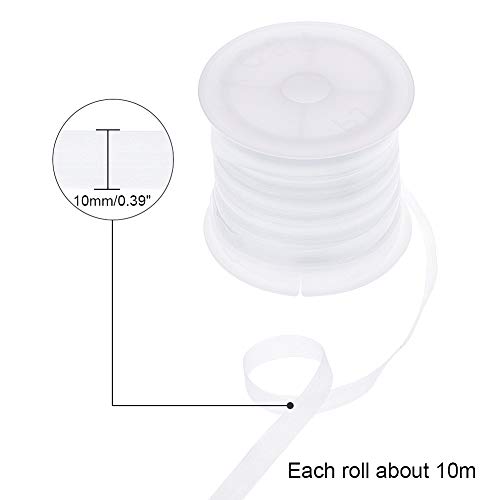 NBEADS Correa Elástica Transparente, 2 Ancho 30M Cordón Ajustable Estirable de Plástico Total para Proyecto de Costura de Ropa de Sujetador de Hombro DIY, 6mm / 10mm