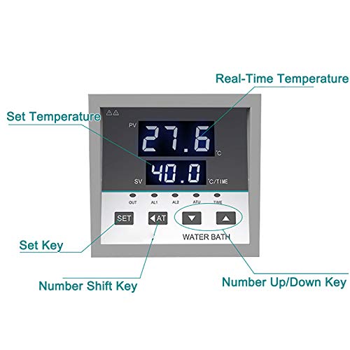 NBXLHAO BañOs MaríA De Laboratorio, BañO MaríA TermostáTico Digital, con FuncióN De TemporizacióN RT A 99 ℃, Pantalla De Temperatura, Incrementos De 0.1 ° C, Acero Inoxidable,6Holes