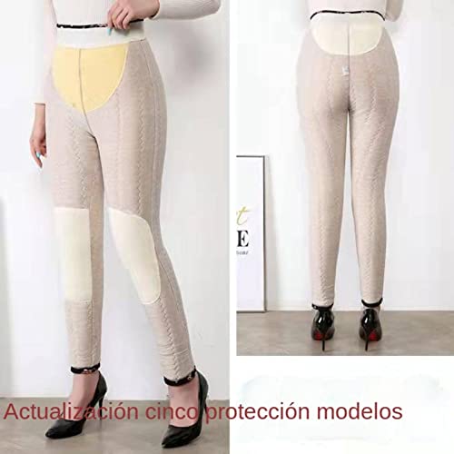 NC Pantalones de algodón engrosados Ropa de Mujer de Mediana Edad y Tercera Edad Ropa Exterior Engrosada Leggings de Cintura Alta Pantalones de Abrigo para Mujer