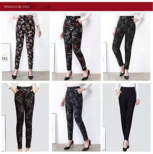 NC Pantalones de algodón engrosados Ropa de Mujer de Mediana Edad y Tercera Edad Ropa Exterior Engrosada Leggings de Cintura Alta Pantalones de Abrigo para Mujer