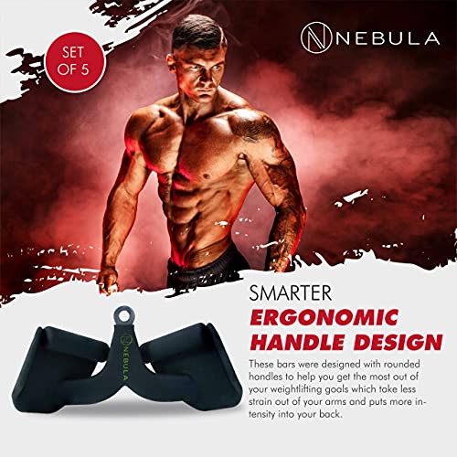 NEBULA Power Grip Lat Barra De Tracción, Juego De 5, Accesorio De Entrenamiento Con Cable Para Gimnasio, Fitness, Uso De Pesas, Brazos De Entrenamiento De Fuerza, Tríceps, Espalda Y Hombros