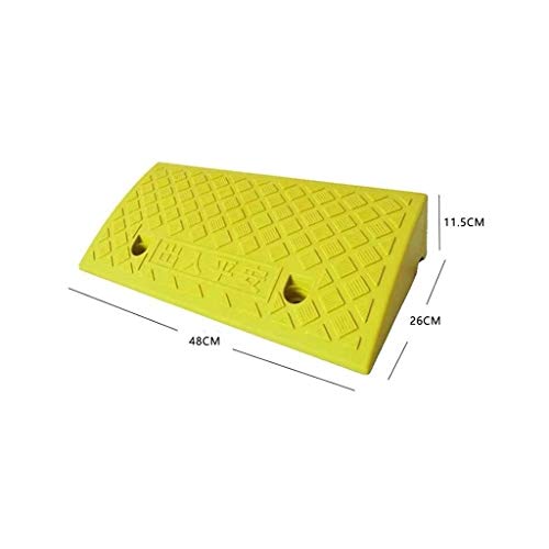 Negro/Amarillo Cargando Las rampas, los hogares Viejo Silla de Ruedas for minusválidos Rampas del Camino del Paso Lateral Rampas Altura del vehículo: 11.5CM (Color : Yellow, Size : 48 * 26 * 11.5CM)