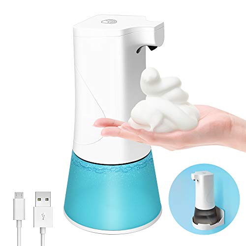 NEKAN Dispensador AutomáTico De JabóN, Bomba Dispensadora De LíQuido Sin Contacto Montado En La Pared Impermeable Ajustable Manos Libres para Cocina BañO Hotel Oficina 350Ml Carga USB