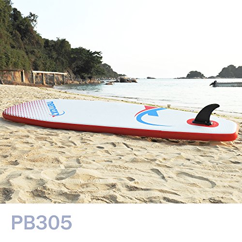 nemaxx PB305 Tabla de Paddle Surf Sup 305x76x10cm, Rojo/Azul - Tabla de Paddle Board - Tabla de Surf - Hinchable con Mochila, remos, Aletas, Bomba de Aire, Kit de reparación, Correa para pie