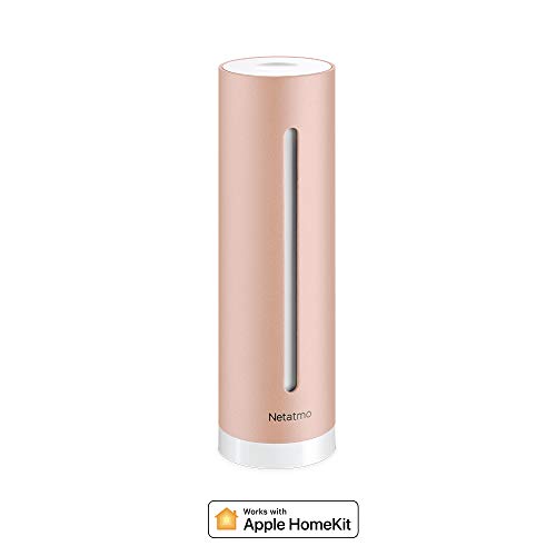 Netatmo NHC-EC - Control de calidad de ambiente de tu hogar, aire interior, temperatura, humedad, sonido y CO2, Dorado Rosado, 4.5 x 4.5 x 15.5 cm