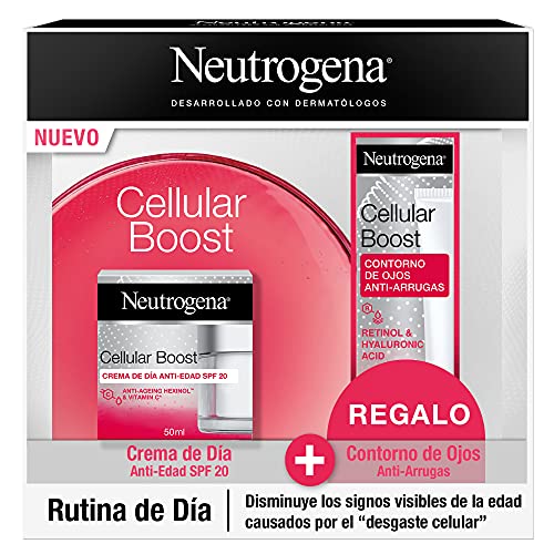 Neutrogena Cellular Boost Pack Antiedad, Crema Hidratante Facial y Contorno de Ojos