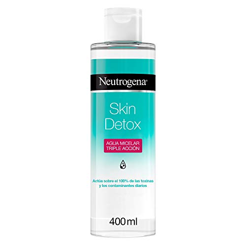 Neutrogena Skin Detox Agua Micelar Triple Acción con Ácido Glicólico, 400 ml