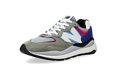 New Balance 57/40 - Zapatillas deportivas para hombre, diseño de los años 90, gris, azul, morado., 45 EU