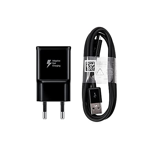 New Phoone - Cargador Compatible EP-TA20EBE + Cable USB C | Carga Rápida 2A para Samsung Tab A 10.1 | Tab A 10.5 | Tab S3 9.7 | Tab S4 | Tab S5e | Tab S6 Lite | Tab S6 - Cable 1,5M - Negro