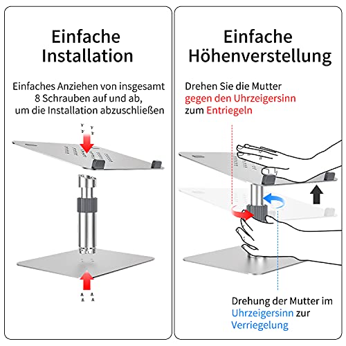 Newaner Soporte portatil Aluminio, Altura Regulable/Giratorio 360°, Elevador Ordenador Compatible con Notebook(10-16pulgadas) Incluyendo MacBook Pro/Air Surface Lenovo HP ASUS Acer DELL MSI Samsung