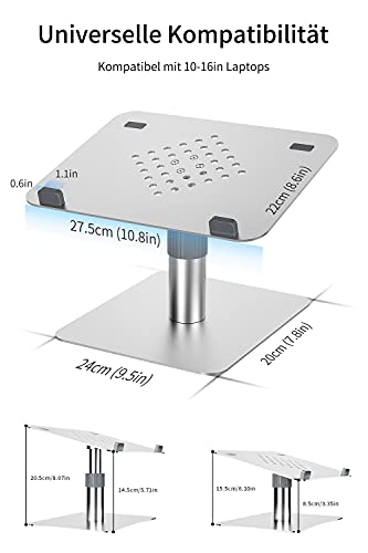 Newaner Soporte portatil Aluminio, Altura Regulable/Giratorio 360°, Elevador Ordenador Compatible con Notebook(10-16pulgadas) Incluyendo MacBook Pro/Air Surface Lenovo HP ASUS Acer DELL MSI Samsung