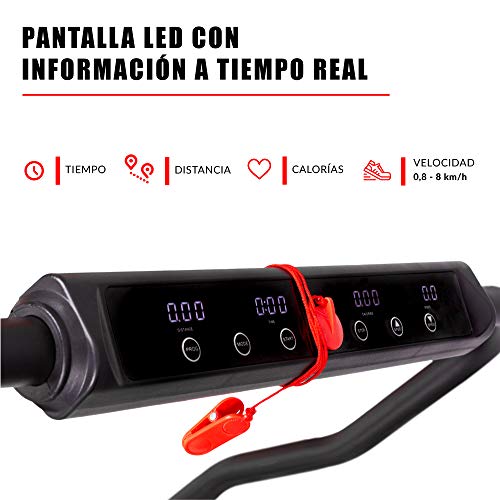 NEWPOWER - Cinta de Andar Eléctrica Plegable Slim (1100W) Ultrafina, hasta 8km/h, 12 Programas Automáticos, 3 Modos (Velocidad, Calorías, Tiempo) y Estructura Aluminio. Sin Montaje. Incluye Mando