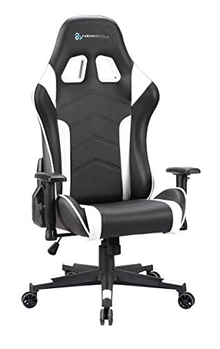 Newskill Kitsune - Silla gaming profesional (inclinación y altura regulable, reposabrazos 2d ajustables, base en nylon, reclinable 180º), Color Blanca.