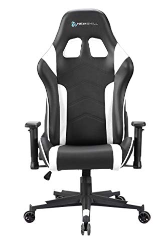 Newskill Kitsune - Silla gaming profesional (inclinación y altura regulable, reposabrazos 2d ajustables, base en nylon, reclinable 180º), Color Blanca.