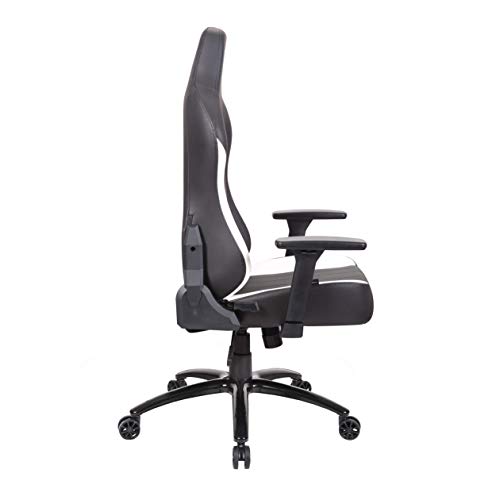 Newskill NS-CH-AKERON-WHITEAkeron - Silla gaming profesional con marco de acero reforzado (sistema de balanceo, reclinable hasta 180 grados, reposabrazos 3D) - Color Blanco, mediano