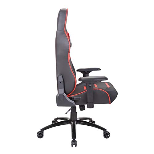 Newskill NS-CH-VALKYR-RED Valkyr - Silla gaming profesional con asiento microperforado para mejor sensación térmica (sistema de balanceo y reclinable 180 grados, reposabrazos 4D) - Color Rojo, mediano