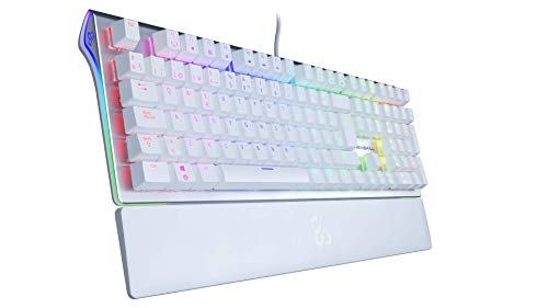 Newskill Serike Ivory Teclado Mecánico Gaming RGB con más de 11 Efectos de Iluminación RGB, Grabación de Macros y Tecnología Anti-Ghosting - Switch Red Outemu - Color Blanco