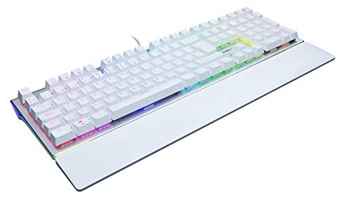 Newskill Serike Ivory Teclado Mecánico Gaming RGB con más de 11 Efectos de Iluminación RGB, Grabación de Macros y Tecnología Anti-Ghosting - Switch Red Outemu - Color Blanco