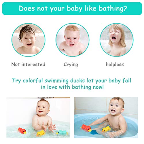 NEWSTYLE Juguetes Bañera, Juguetes Niños 3 4 Años, 3 Baño Bebe Patos de Juguete a Cuerda Juguetes Piscina para Bebe Niños