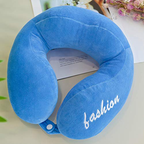 N/H Reposacabezas en Forma de Joroba Cuello Almohada Viaje conduciendo Cuello Cervical Almohada Almohada Siesta en Forma de U Almohada Regalo Lightblue