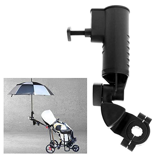 Nicoone Soporte de paraguas de golf, soporte universal para asas de carrito de golf, soporte de paraguas ajustable para cochecito de bicicleta, cochecito de bebé, silla de playa silla de ruedas